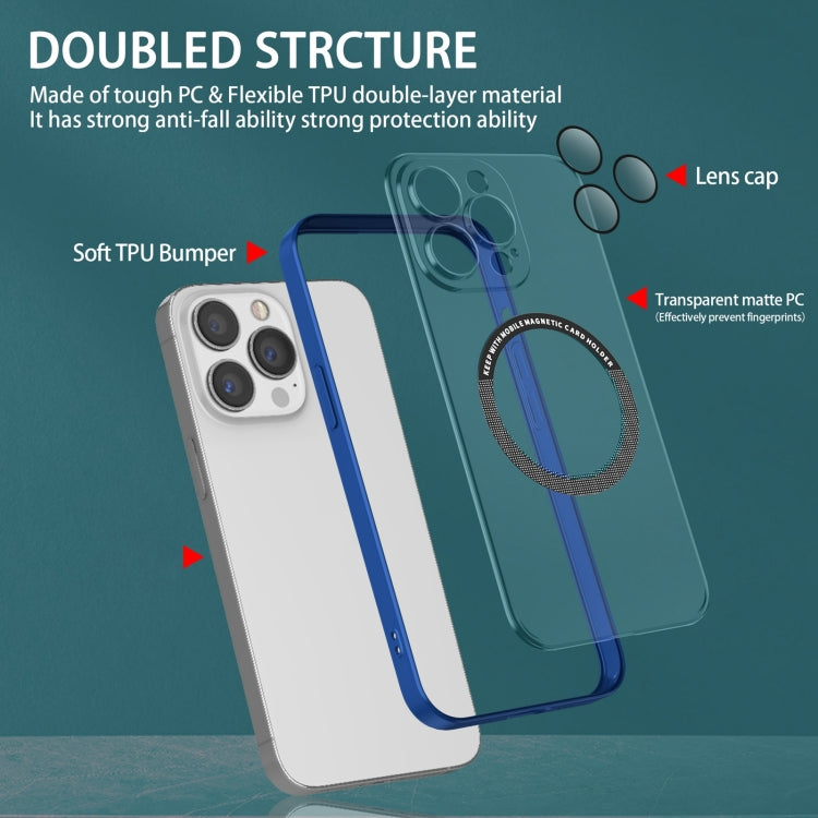 For iPhone 14 Plus Lens Protector Magsafe Phone Case(Blue) - iPhone 14 Plus Cases by buy2fix | Online Shopping UK | buy2fix