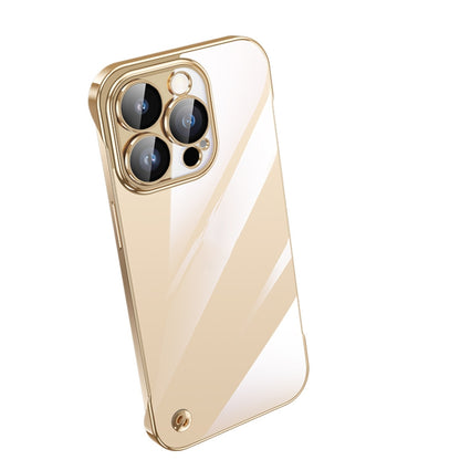 For iPhone 12 Pro Electroplating Frameless Clear PC Phone Case(Gold) - iPhone 12 / 12 Pro Cases by buy2fix | Online Shopping UK | buy2fix