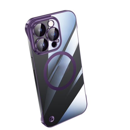 For iPhone 12 Pro Max Electroplating Frameless Magsafe Magnetic PC Phone Case(Deep Purple) - iPhone 12 Pro Max Cases by buy2fix | Online Shopping UK | buy2fix