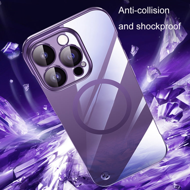 For iPhone 12 Pro Max Electroplating Frameless Magsafe Magnetic PC Phone Case(Deep Purple) - iPhone 12 Pro Max Cases by buy2fix | Online Shopping UK | buy2fix