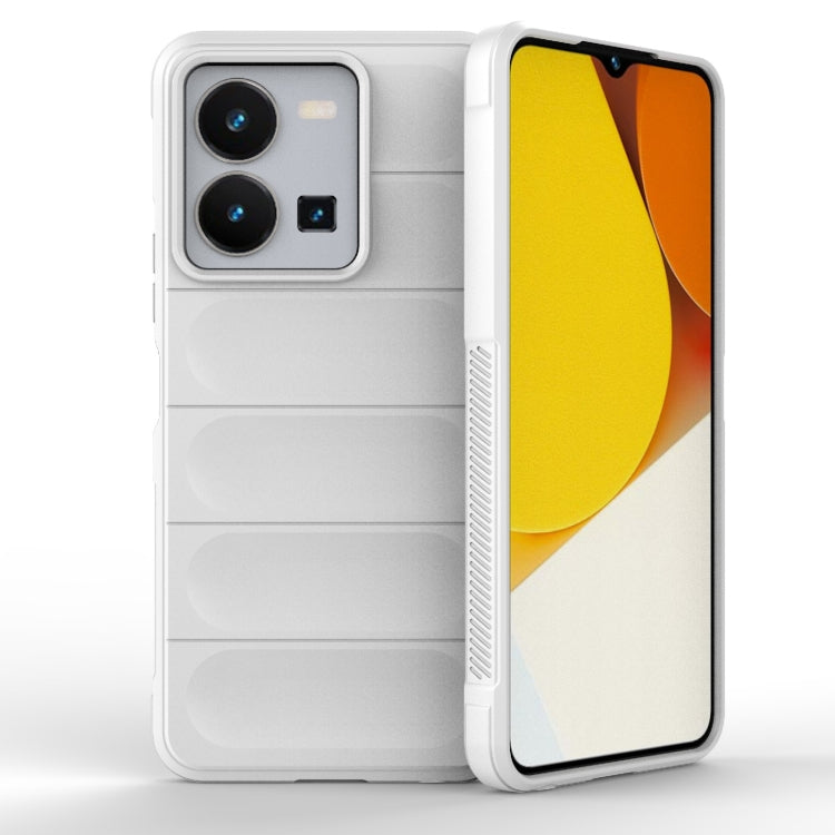 For vivo Y35 4G Global Magic Shield TPU + Flannel Phone Case(White) - vivo Cases by buy2fix | Online Shopping UK | buy2fix
