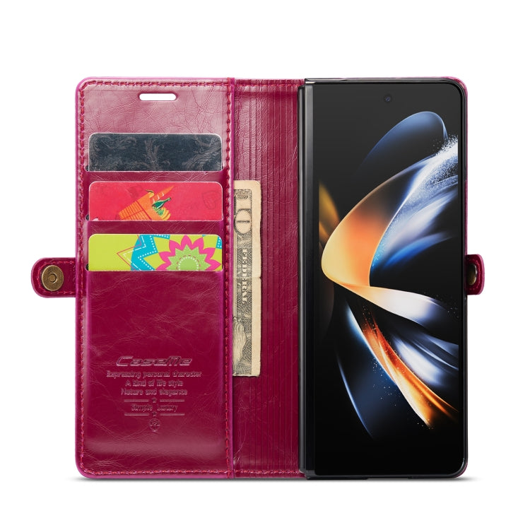 For Samsung Galaxy Z Fold4 CaseMe 003 Crazy Horse Texture Leather Phone Case(Red) - Galaxy Z Fold4 5G Cases by CaseMe | Online Shopping UK | buy2fix