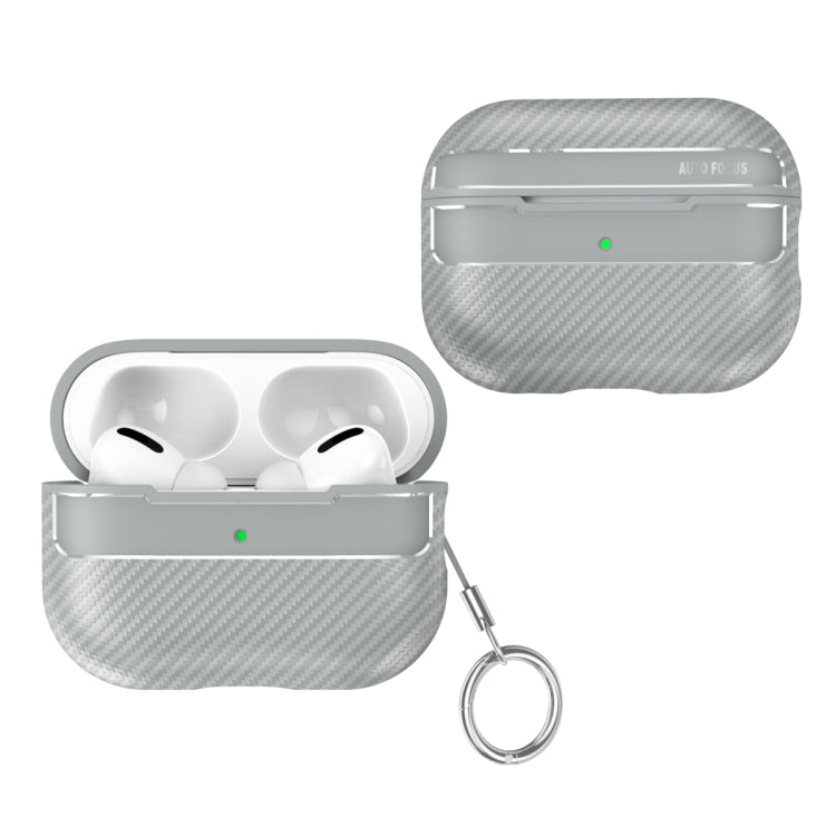 For AirPods Pro 2 Carbon Fiber Texture Anti-fall Earphone Protective Case(Grey) - For AirPods Pro 2 by buy2fix | Online Shopping UK | buy2fix