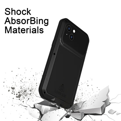 For iPhone 14 LOVE MEI Metal Shockproof Life Waterproof Dustproof Phone Case(Yellow) - iPhone 14 Cases by LOVE MEI | Online Shopping UK | buy2fix