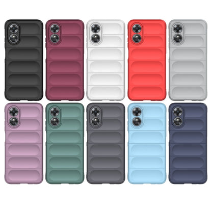 For OPPO A17 4G Global Magic Shield TPU + Flannel Phone Case(Grey) - OPPO Cases by buy2fix | Online Shopping UK | buy2fix