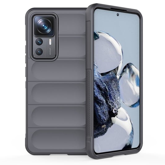 For Xiaomi 12T Pro Magic Shield TPU + Flannel Phone Case(Dark Grey) - Xiaomi Cases by buy2fix | Online Shopping UK | buy2fix