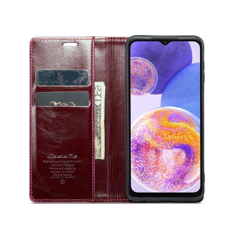 For Samsung Galaxy A23 / M23 CaseMe 003 Crazy Horse Texture Leather Phone Case(Wine Red) - Galaxy Phone Cases by CaseMe | Online Shopping UK | buy2fix