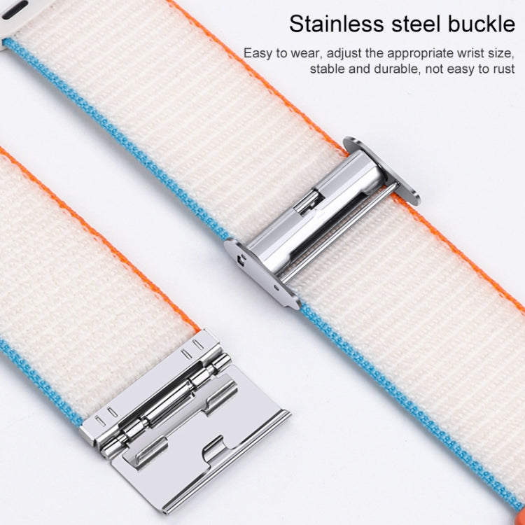 Metal Buckle Nylon Strap For Apple Watch Ultra 49mm / Series 8&7 45mm / SE 2&6&SE&5&4 44mm / 3&2&1 42mm(Sea Salt) - Watch Bands by buy2fix | Online Shopping UK | buy2fix