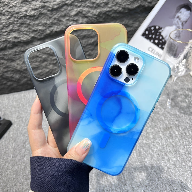 For iPhone 13 Pro Max MagSafe Magnetic Watercolor TPU Phone Case(Black) - iPhone 13 Pro Max Cases by buy2fix | Online Shopping UK | buy2fix