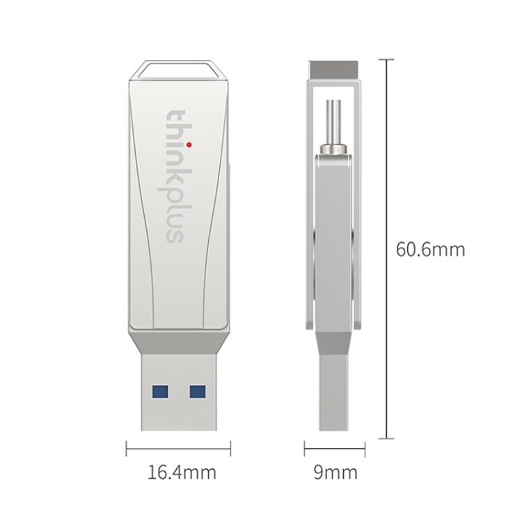 Lenovo Thinkplus MU252 USB 3.1 + USB-C / Type-C Flash Drive, Memory:32GB (Silver) - USB Flash Drives by Lenovo | Online Shopping UK | buy2fix