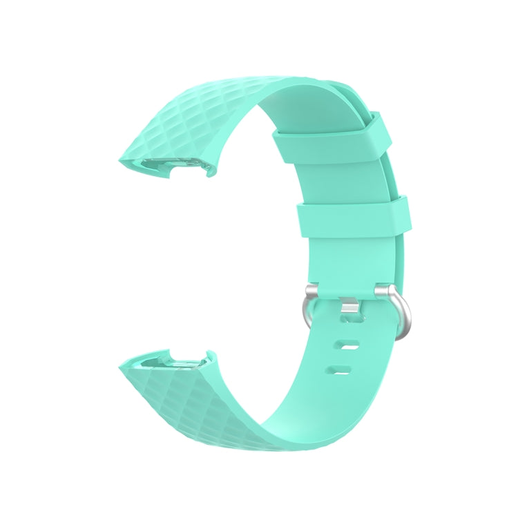 18mm Silver Color Buckle TPU Wrist Strap Watch Band for Fitbit Charge 4 / Charge 3 / Charge 3 SE, Size: S(Green) - Watch Bands by buy2fix | Online Shopping UK | buy2fix