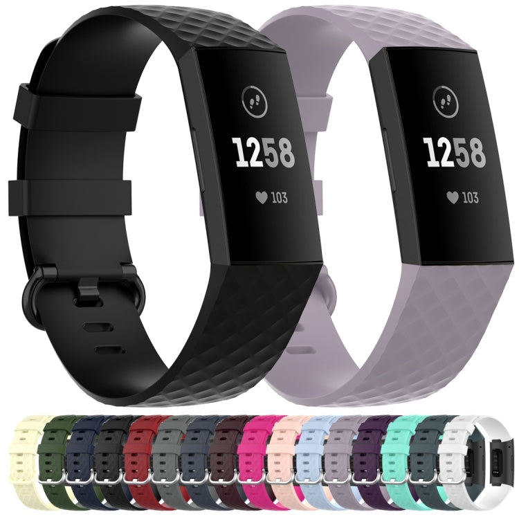 18mm Silver Color Buckle TPU Wrist Strap Watch Band for Fitbit Charge 4 / Charge 3 / Charge 3 SE, Size: S(Blue Gray) - Watch Bands by buy2fix | Online Shopping UK | buy2fix