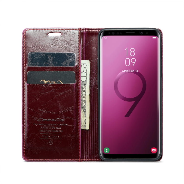 For Samsung Galaxy S9 CaseMe 003 Crazy Horse Texture Leather Phone Case(Wine Red) - Galaxy Phone Cases by CaseMe | Online Shopping UK | buy2fix