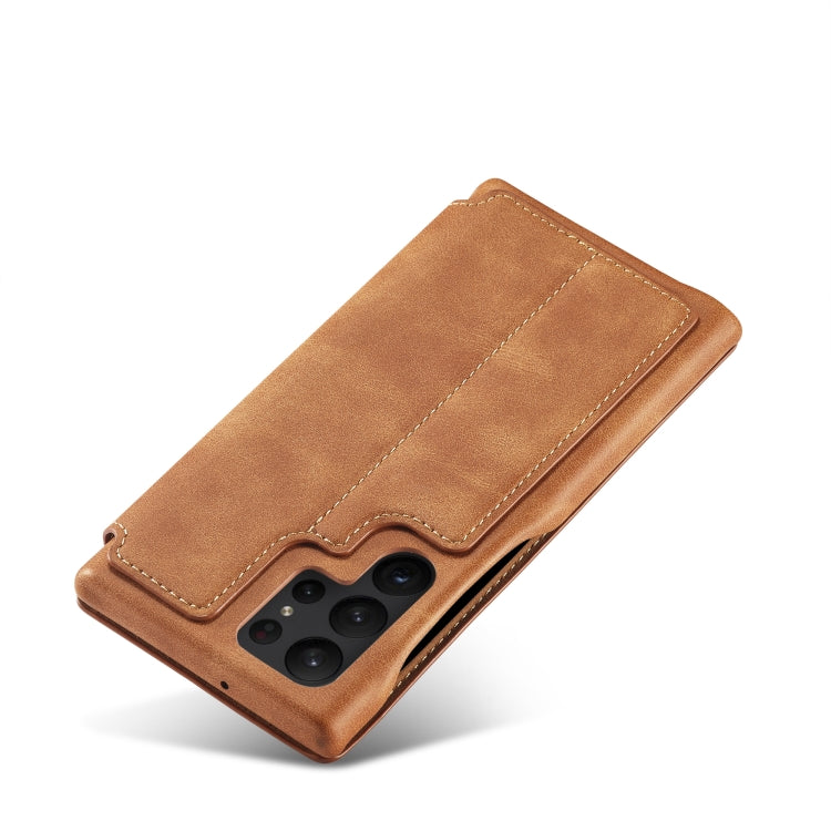 For Samsung Galaxy S23 Ultra 5G LC.IMEEKE Hon Ancient Series Horizontal Flip Leather Phone Case(Brown) - Galaxy S23 Ultra 5G Cases by LC.IMEEKE | Online Shopping UK | buy2fix