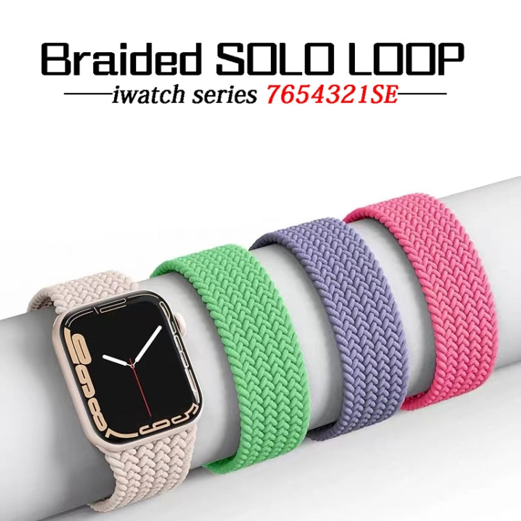 Nylon Single-turn Braided Watch Band For Apple Watch Ultra 49mm&Watch Ultra 2 49mm / Series 9&8&7 45mm / SE 3&SE 2&6&SE&5&4 44mm / 3&2&1 42mm, Length:145mm(Beige) - Watch Bands by buy2fix | Online Shopping UK | buy2fix