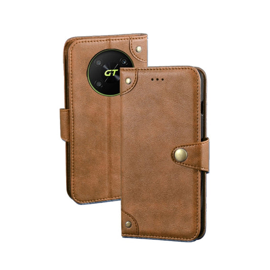 For Honor X40 GT idewei Retro Texture Leather Phone Case(Khaki) - Honor Cases by idewei | Online Shopping UK | buy2fix