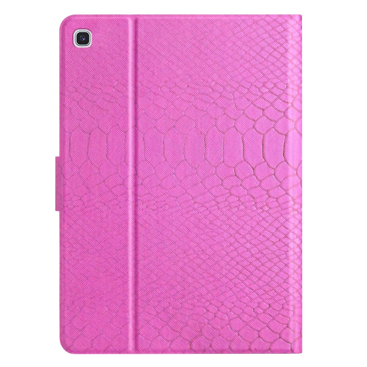 For Samsung Galaxy Tab A7 10.4 2020 Solid Color Crocodile Texture Leather Smart Tablet Case(Rose Red) - Other Galaxy Tab PC by buy2fix | Online Shopping UK | buy2fix