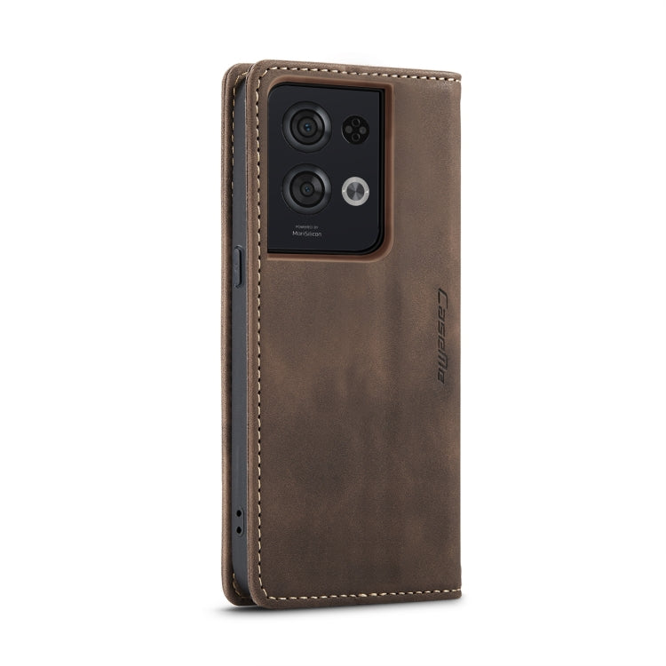 For OPPO Reno8 Pro 5G Global CaseMe 013 Multifunctional Horizontal Flip Leather Phone Case(Coffee) - OPPO Cases by CaseMe | Online Shopping UK | buy2fix