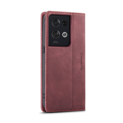 For OPPO Reno8 Pro 5G Global CaseMe 013 Multifunctional Horizontal Flip Leather Phone Case(Wine Red) - OPPO Cases by CaseMe | Online Shopping UK | buy2fix