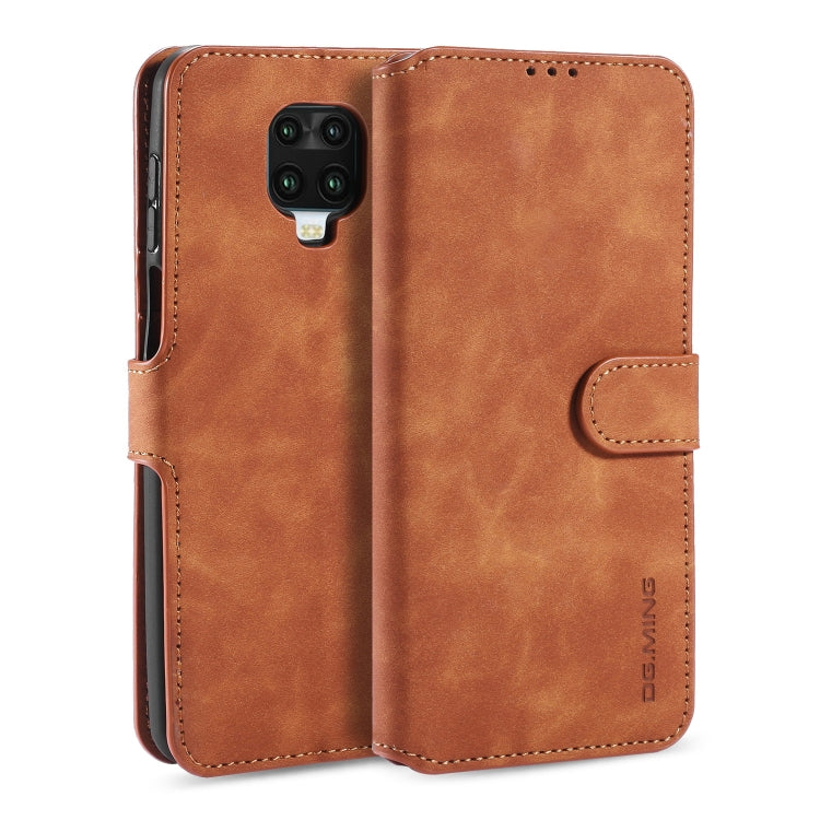 For Xiaomi Redmi Note 9S DG.MING Retro Oil Side Horizontal Flip Case with Holder & Card Slots & Wallet(Brown) - Xiaomi Cases by DG.MING | Online Shopping UK | buy2fix