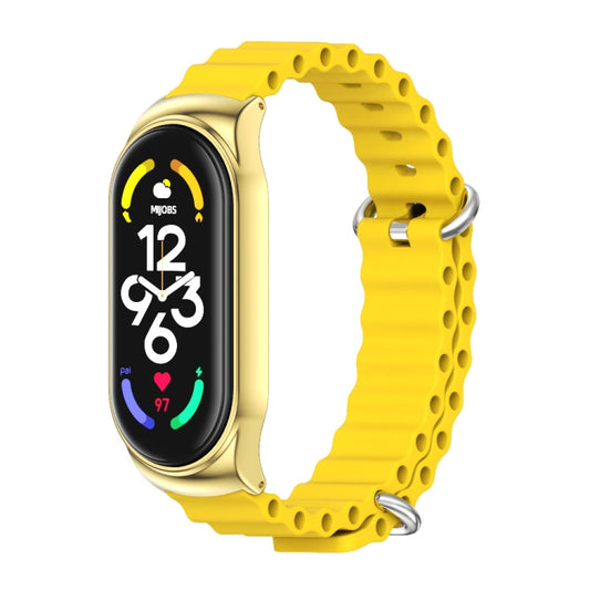 For Xiaomi Mi Band 7 / 7 NFC MIJOBS CS Marine Silicone Breathable Watch Band(Yellow Gold) - Watch Bands by MIJOBS | Online Shopping UK | buy2fix