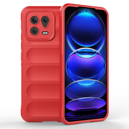 For Xiaomi 13 Magic Shield TPU + Flannel Phone Case(Red) - 13 Cases by buy2fix | Online Shopping UK | buy2fix
