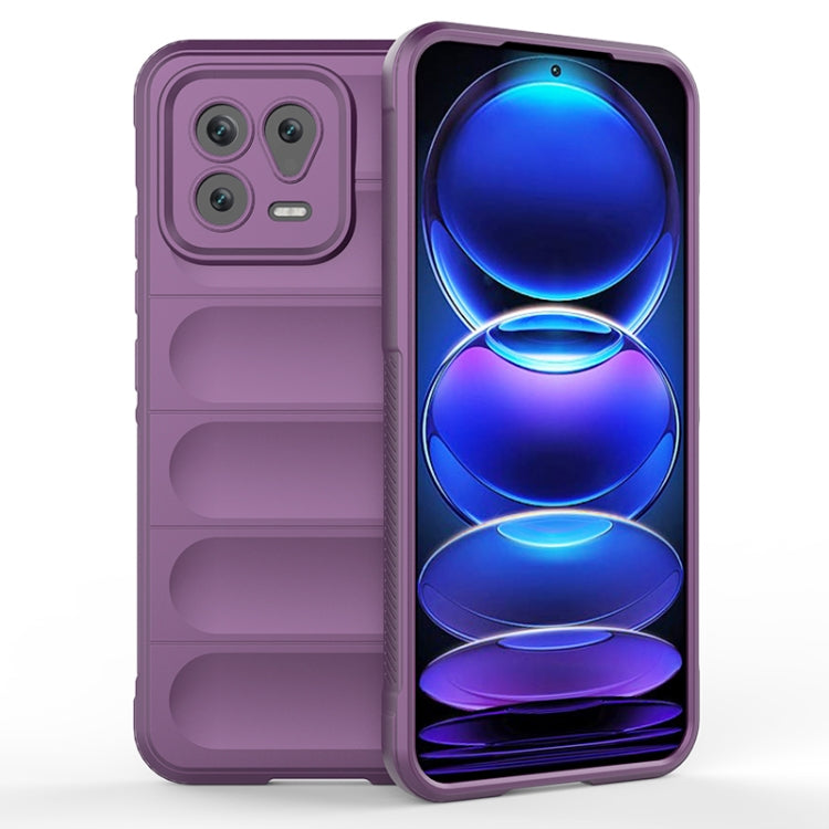 For Xiaomi 13 Magic Shield TPU + Flannel Phone Case(Purple) - 13 Cases by buy2fix | Online Shopping UK | buy2fix