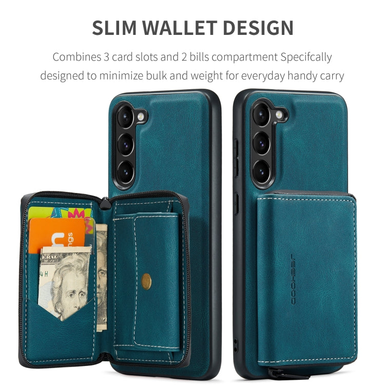 For Samsung Galaxy S24 5G JEEHOOD Magnetic Zipper Horizontal Flip Leather Phone Case(Blue) - Galaxy S24 5G Cases by JEEHOOD | Online Shopping UK | buy2fix