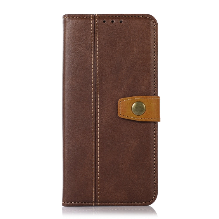 For OnePlus 11 5G Stitching Thread Calf Texture Leather Phone Case(Brown) - OnePlus Cases by buy2fix | Online Shopping UK | buy2fix