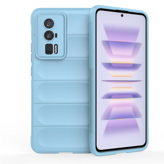 For Xiaomi Redmi K60 Pro Magic Shield TPU + Flannel Phone Case(Light Blue) - Xiaomi Cases by buy2fix | Online Shopping UK | buy2fix