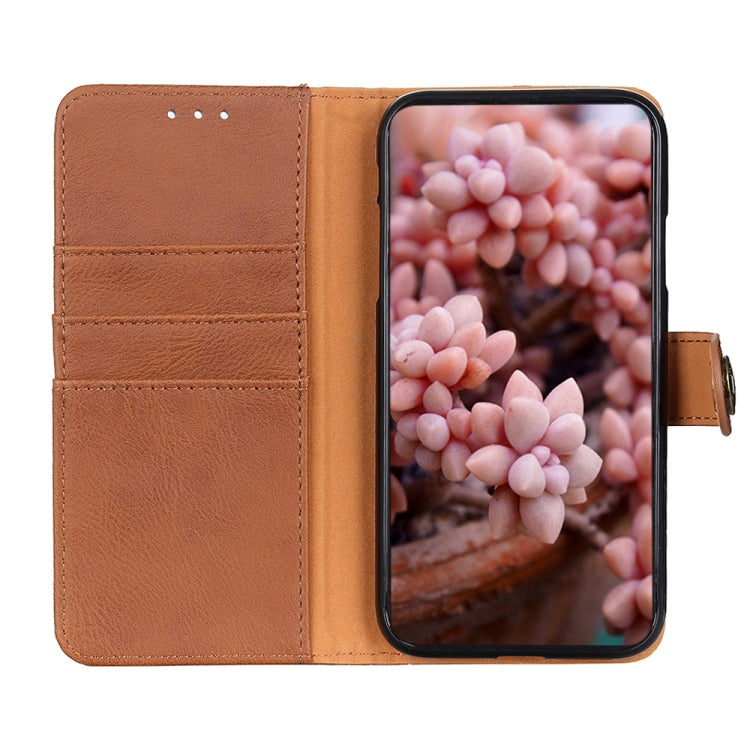 For OnePlus 11 5G KHAZNEH Cowhide Texture Flip Leather Phone Case(Brown) - OnePlus Cases by buy2fix | Online Shopping UK | buy2fix