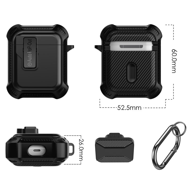 For AirPods 1 / 2 Signal Flag Wireless Earphones Case with Security Lock(Black) - For AirPods 1/2 by buy2fix | Online Shopping UK | buy2fix