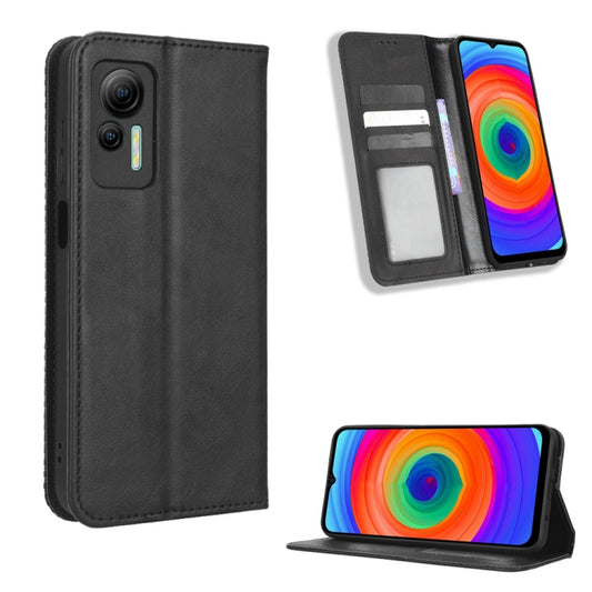 For Ulefone Note 14 Magnetic Buckle Retro Texture Leather Phone Case(Black) - Ulefone Cases by buy2fix | Online Shopping UK | buy2fix