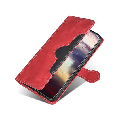 For OPPO Reno8 T 4G Skin Feel Magnetic Buckle Leather Phone Case(Red) - OPPO Cases by buy2fix | Online Shopping UK | buy2fix