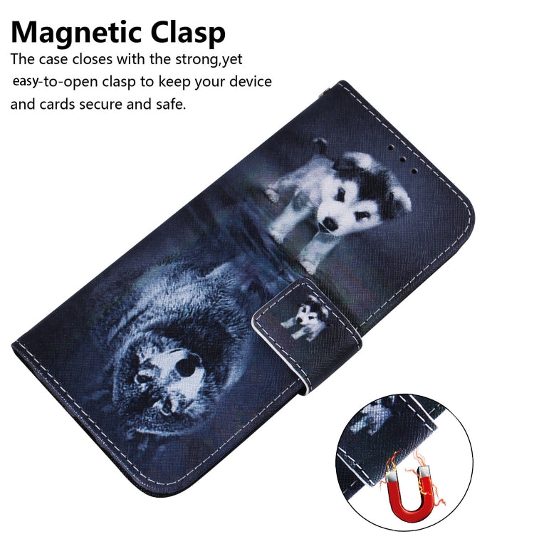 For OnePlus 11 Coloured Drawing Flip Leather Phone Case(Wolf and Dog) - OnePlus Cases by buy2fix | Online Shopping UK | buy2fix