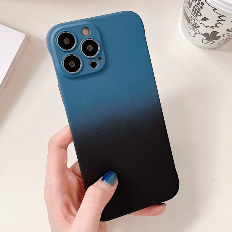 For iPhone 11 Pro Max Frameless Skin Feel Gradient Phone Case(Blue + Black) - iPhone 11 Pro Max Cases by buy2fix | Online Shopping UK | buy2fix