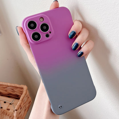 For iPhone XR Frameless Skin Feel Gradient Phone Case(Dark Purple + Grey) - More iPhone Cases by buy2fix | Online Shopping UK | buy2fix