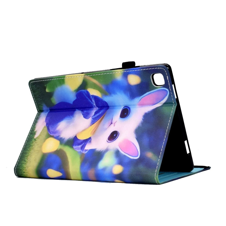 For Samsung Galaxy Tab S5e T720 Colored Drawing Stitching Elastic Band Leather Smart Tablet Case(Cute Rabbit) - Tab S5E 10.5 T720 / T725 by buy2fix | Online Shopping UK | buy2fix