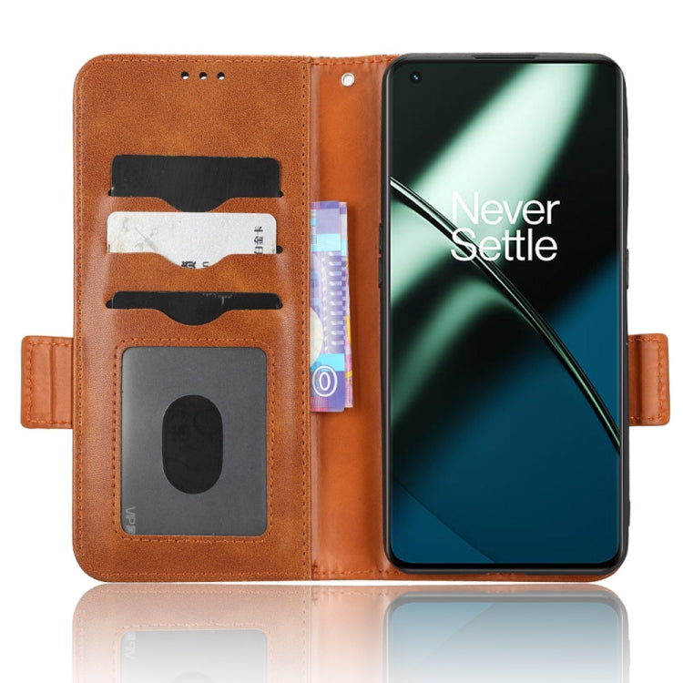 For OnePlus 11 5G Symmetrical Triangle Leather Phone Case(Brown) - OnePlus Cases by buy2fix | Online Shopping UK | buy2fix