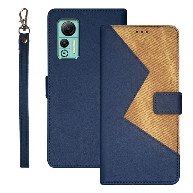 For Ulefone Note 14 idewei Two-color Splicing Leather Phone Case(Blue) - Ulefone Cases by idewei | Online Shopping UK | buy2fix