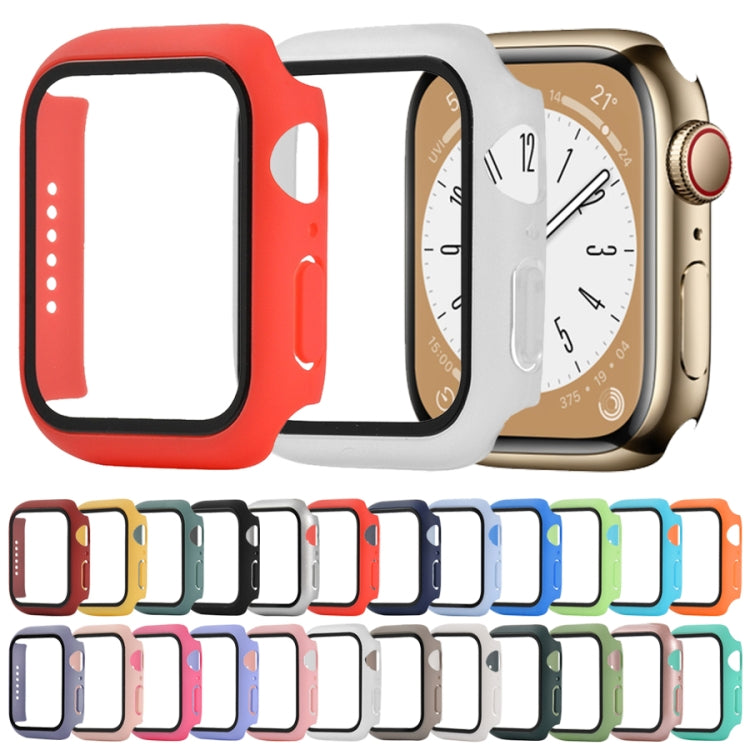 Shockproof PC+Tempered Glass Watch Protective Case For Apple Watch Series 8&7 41mm(Official Green) - Watch Cases by buy2fix | Online Shopping UK | buy2fix