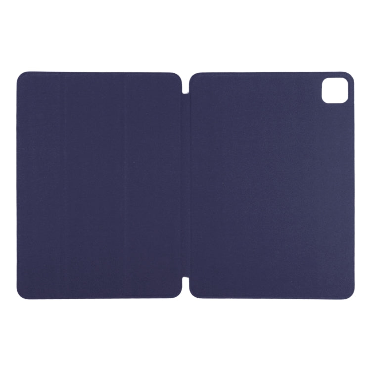 For iPad Air 13 2024 / Pro 12.9 2020 Non-buckle Double-sided Magnetic Flip Leather Tablet Case With Holder & Sleep / Wake-up Function(Dark Blue) - iPad Pro 12.9 (2020) Cases by buy2fix | Online Shopping UK | buy2fix