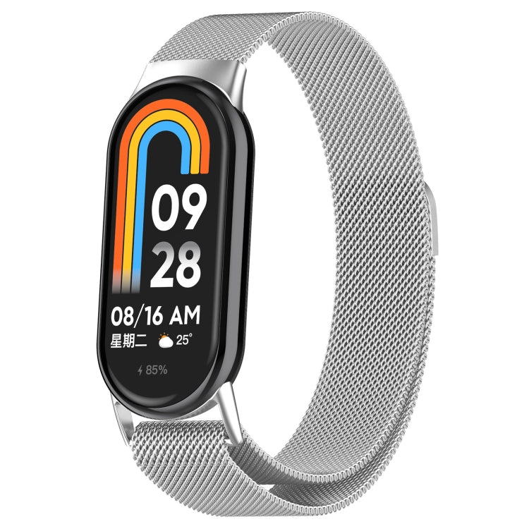 For Xiaomi Mi Band 8 Milanese Metal Watch Band(Silver) - Watch Bands by buy2fix | Online Shopping UK | buy2fix