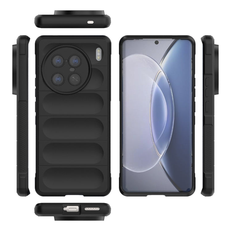 For vivo X90 Pro+ 5G Magic Shield TPU + Flannel Phone Case(Dark Grey) - vivo Cases by buy2fix | Online Shopping UK | buy2fix