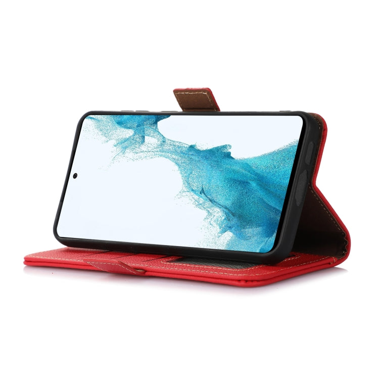 For Xiaomi Redmi K70 Side-Magnetic TJ Genuine Leather RFID Phone Case(Red) - K70 Cases by buy2fix | Online Shopping UK | buy2fix