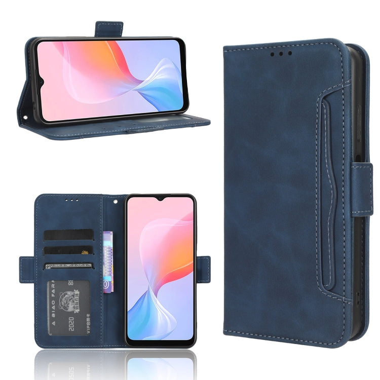 For Blackview A85 Skin Feel Calf Texture Card Slots Leather Phone Case(Blue) - More Brand by buy2fix | Online Shopping UK | buy2fix