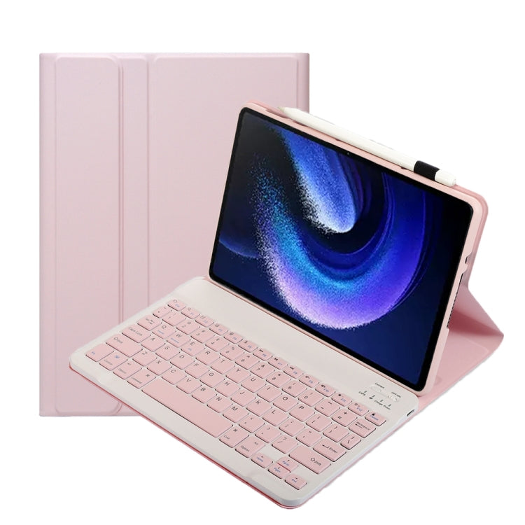 For Xiaomi Pad 6 / Pad 6 Pro A0N7 Lambskin Texture Ultra-thin Bluetooth Keyboard Leather Case(Pink) - Others Keyboard by buy2fix | Online Shopping UK | buy2fix