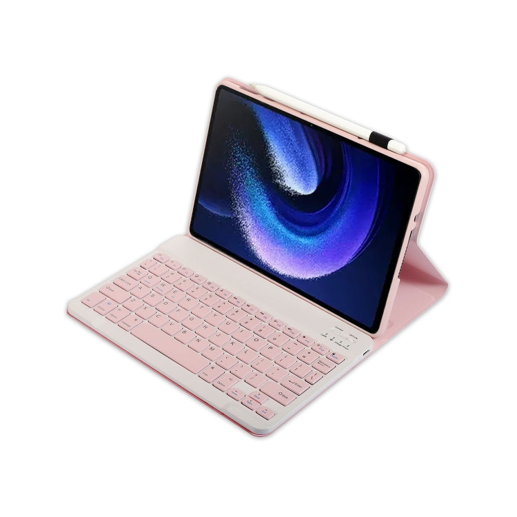 For Xiaomi Pad 6 / Pad 6 Pro A0N7 Lambskin Texture Ultra-thin Bluetooth Keyboard Leather Case(Pink) - Others Keyboard by buy2fix | Online Shopping UK | buy2fix