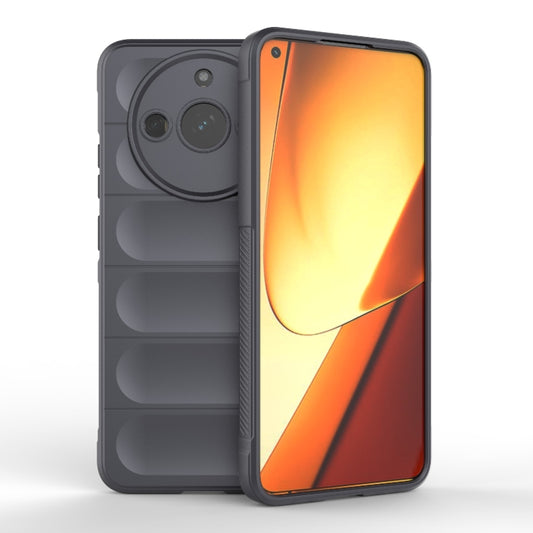 For Realme 11 5G Magic Shield TPU + Flannel Phone Case(Dark Grey) - Realme Cases by buy2fix | Online Shopping UK | buy2fix