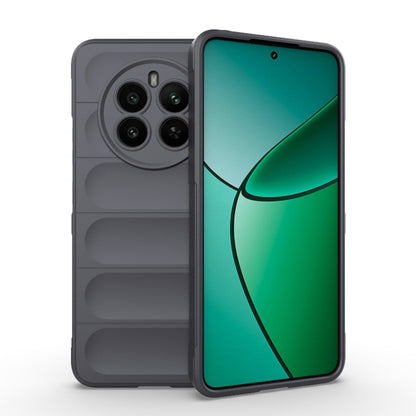 For Realme 12+ 5G Global Magic Shield TPU + Flannel Phone Case(Dark Grey) - Realme Cases by buy2fix | Online Shopping UK | buy2fix